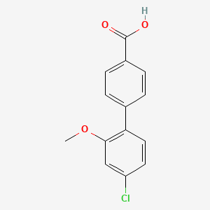 molecular formula C14H11ClO3 B6369535 4-(4-Chloro-2-methoxyphenyl)benzoic acid, 95% CAS No. 1261941-43-8