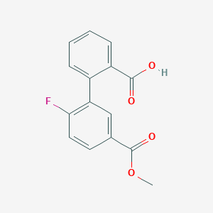 molecular formula C15H11FO4 B6369557 2-(2-Fluoro-5-methoxycarbonylphenyl)benzoic acid, 95% CAS No. 1261941-52-9