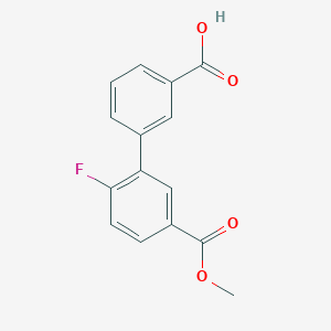 3-(2-Fluoro-5-methoxycarbonylphenyl)benzoic acid, 95%