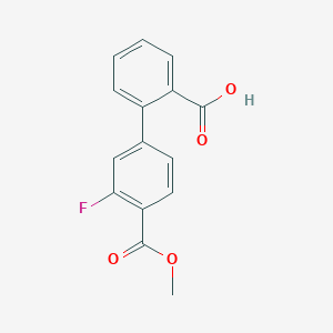 2-(3-Fluoro-4-methoxycarbonylphenyl)benzoic acid, 95%