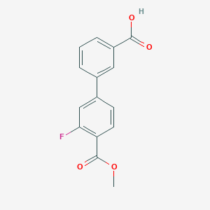molecular formula C15H11FO4 B6369596 3-(3-Fluoro-4-methoxycarbonylphenyl)benzoic acid, 95% CAS No. 1261997-79-8