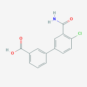 molecular formula C14H10ClNO3 B6369608 3-(3-Carbamoyl-4-chlorophenyl)benzoic acid, 95% CAS No. 1262001-67-1