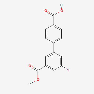 molecular formula C15H11FO4 B6369614 4-(3-Fluoro-5-methoxycarbonylphenyl)benzoic acid, 95% CAS No. 1261928-18-0