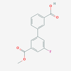 molecular formula C15H11FO4 B6369623 3-(3-Fluoro-5-methoxycarbonylphenyl)benzoic acid, 95% CAS No. 1261928-10-2