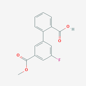 molecular formula C15H11FO4 B6369626 2-(3-Fluoro-5-methoxycarbonylphenyl)benzoic acid, 95% CAS No. 1261889-44-4