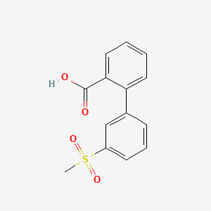 molecular formula C14H12O4S B6369641 2-(3-Methylsulfonylphenyl)benzoic acid, 95% CAS No. 1261893-68-8