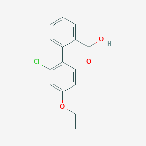 molecular formula C15H13ClO3 B6369651 2-(2-Chloro-4-ethoxyphenyl)benzoic acid, 95% CAS No. 1261995-26-9