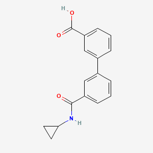 molecular formula C17H15NO3 B6369685 3-[3-(Cyclopropylaminocarbonyl)phenyl]benzoic acid, 95% CAS No. 1261915-52-9
