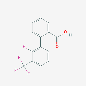 molecular formula C14H8F4O2 B6369704 2-(2-Fluoro-3-trifluoromethylphenyl)benzoic acid, 95% CAS No. 1261983-22-5