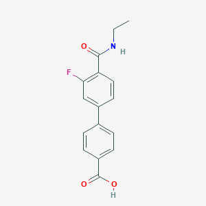 molecular formula C16H14FNO3 B6369706 4-[4-(Ethylcarbamoyl)-3-fluorophenyl]benzoic acid, 95% CAS No. 1261932-99-3