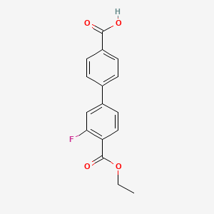 molecular formula C16H13FO4 B6369710 4-[4-(Ethoxycarbonyl)-3-fluorophenyl]benzoic acid, 95% CAS No. 1261941-56-3