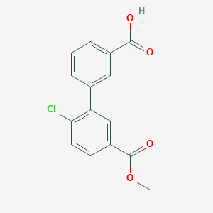 molecular formula C15H11ClO4 B6369715 3-(2-Chloro-5-methoxycarbonylphenyl)benzoic acid, 95% CAS No. 1261941-58-5