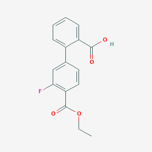 molecular formula C16H13FO4 B6369724 2-[4-(Ethoxycarbonyl)-3-fluorophenyl]benzoic acid, 95% CAS No. 1261933-08-7