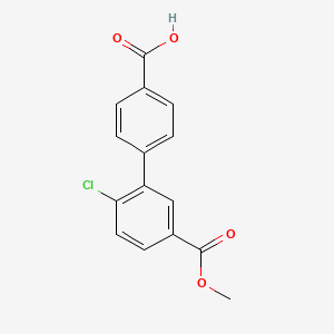 4-(2-Chloro-5-methoxycarbonylphenyl)benzoic acid, 95%