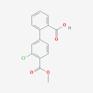 molecular formula C15H11ClO4 B6369743 2-(3-Chloro-4-methoxycarbonylphenyl)benzoic acid, 95% CAS No. 1261915-70-1