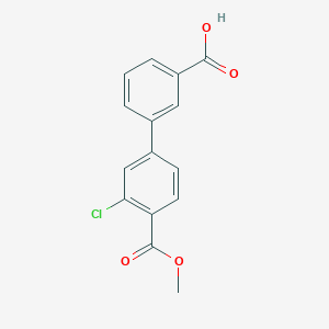 molecular formula C15H11ClO4 B6369749 3-(3-Chloro-4-methoxycarbonylphenyl)benzoic acid, 95% CAS No. 1261983-42-9