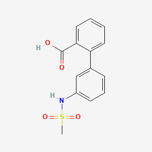 molecular formula C14H13NO4S B6369756 2-(3-Methylsulfonylaminophenyl)benzoic acid, 95% CAS No. 1261941-61-0