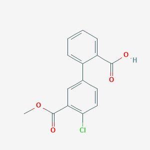 molecular formula C15H11ClO4 B6369762 2-(4-Chloro-3-methoxycarbonylphenyl)benzoic acid, 95% CAS No. 1261941-59-6