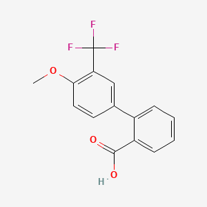 molecular formula C15H11F3O3 B6369823 2-(4-Methoxy-3-trifluoromethylphenyl)benzoic acid, 95% CAS No. 1261998-14-4