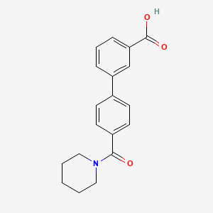 3-[4-(Piperidine-1-carbonyl)phenyl]benzoic acid, 95%