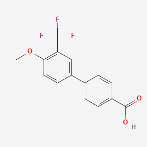 molecular formula C15H11F3O3 B6369827 4-(4-Methoxy-3-trifluoromethylphenyl)benzoic acid, 95% CAS No. 1261893-79-1