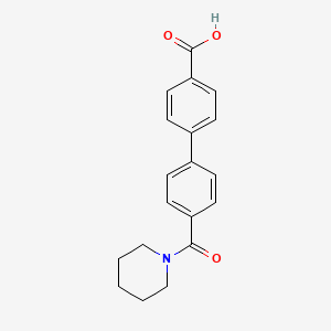 molecular formula C19H19NO3 B6369852 4-[4-(Piperidine-1-carbonyl)phenyl]benzoic acid, 95% CAS No. 1261977-63-2