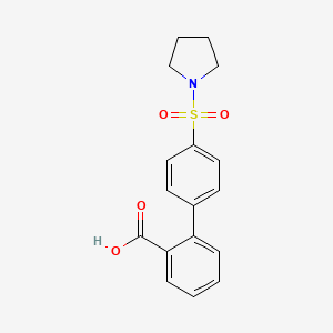 molecular formula C17H17NO4S B6369864 2-[4-(Pyrrolidinylsulfonyl)phenyl]benzoic acid, 95% CAS No. 1261941-90-5