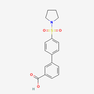 molecular formula C17H17NO4S B6369884 3-[4-(Pyrrolidinylsulfonyl)phenyl]benzoic acid, 95% CAS No. 1261941-92-7