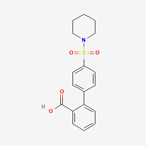 molecular formula C18H19NO4S B6369914 2-[4-(Piperidin-1-ylsulfonyl)phenyl]benzoic acid, 95% CAS No. 1261977-71-2