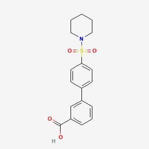 molecular formula C18H19NO4S B6369917 3-[4-(Piperidin-1-ylsulfonyl)phenyl]benzoic acid, 95% CAS No. 1261889-61-5