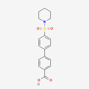 molecular formula C18H19NO4S B6369954 4-[4-(Piperidin-1-ylsulfonyl)phenyl]benzoic acid, 95% CAS No. 1261942-17-9