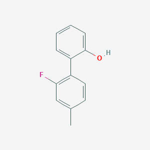 molecular formula C13H11FO B6369955 2-(2-Fluoro-4-methylphenyl)phenol, 95% CAS No. 1261983-83-8