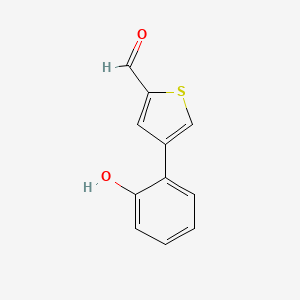 molecular formula C11H8O2S B6370027 2-(2-Formylthiophen-4-yl)phenol, 95% CAS No. 1261946-66-0