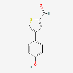 molecular formula C11H8O2S B6370036 4-(2-Formylthiophen-4-yl)phenol, 95% CAS No. 1261959-41-4