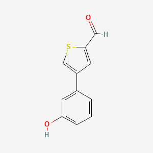 molecular formula C11H8O2S B6370056 3-(2-Formylthiophen-4-yl)phenol, 95% CAS No. 1261984-01-3