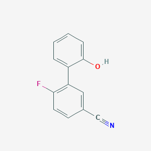 molecular formula C13H8FNO B6370089 2-(5-Cyano-2-fluorophenyl)phenol, 95% CAS No. 1261957-71-4