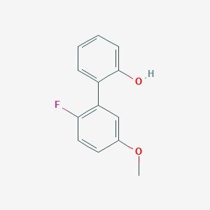 molecular formula C13H11FO2 B6370194 2-(2-Fluoro-5-methoxyphenyl)phenol, 95% CAS No. 1261942-65-7