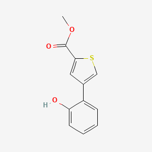 molecular formula C12H10O3S B6370357 2-[5-(Methoxycarbonyl)thiophen-3-yl]phenol, 95% CAS No. 1261896-20-1
