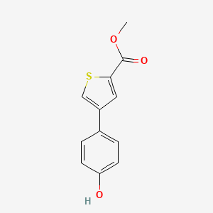 molecular formula C12H10O3S B6370400 4-[5-(Methoxycarbonyl)thiophen-3-yl]phenol, 95% CAS No. 666721-33-1