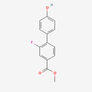 molecular formula C14H11FO3 B6370434 4-(2-Fluoro-4-methoxycarbonylphenyl)phenol, 95% CAS No. 1261896-48-3