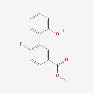 molecular formula C14H11FO3 B6370437 2-(2-Fluoro-5-methoxycarbonylphenyl)phenol, 95% CAS No. 764703-61-9