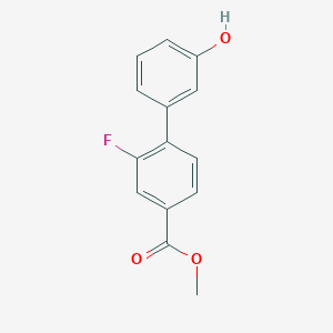 molecular formula C14H11FO3 B6370439 3-(2-Fluoro-4-methoxycarbonylphenyl)phenol, 95% CAS No. 1261944-01-7