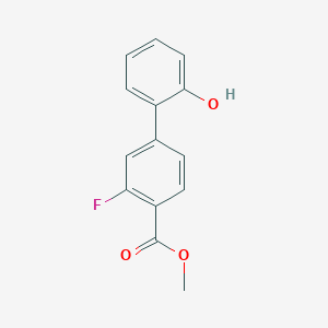 molecular formula C14H11FO3 B6370443 2-(3-Fluoro-4-methoxycarbonylphenyl)phenol, 95% CAS No. 1262002-05-0