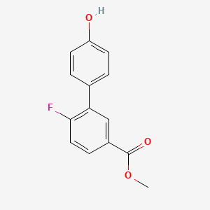 molecular formula C14H11FO3 B6370448 4-(2-Fluoro-5-methoxycarbonylphenyl)phenol, 95% CAS No. 1262001-99-9