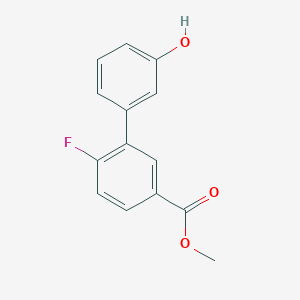 molecular formula C14H11FO3 B6370457 3-(2-Fluoro-5-methoxycarbonylphenyl)phenol, 95% CAS No. 1261921-70-3