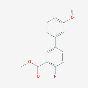 molecular formula C14H11FO3 B6370460 3-(4-Fluoro-3-methoxycarbonylphenyl)phenol, 95% CAS No. 1261975-43-2