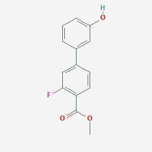 molecular formula C14H11FO3 B6370470 3-(3-Fluoro-4-methoxycarbonylphenyl)phenol, 95% CAS No. 1261900-20-2
