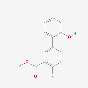 molecular formula C14H11FO3 B6370479 2-(4-Fluoro-3-methoxycarbonylphenyl)phenol, 95% CAS No. 1261984-60-4