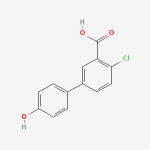 molecular formula C13H9ClO3 B6370538 4-(3-Carboxy-4-chlorophenyl)phenol, 95% CAS No. 1261889-83-1