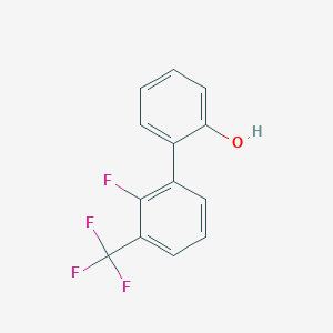 molecular formula C13H8F4O B6370551 2-(2-Fluoro-3-trifluoromethylphenyl)phenol, 95% CAS No. 1261959-67-4